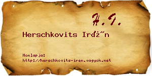 Herschkovits Irén névjegykártya